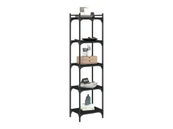 Librería de 5 estantes madera de ingeniería negro 40x30x154 cm
