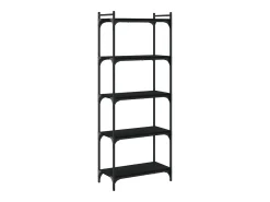 Librería de 5 estantes madera de ingeniería negro 60x30x154 cm