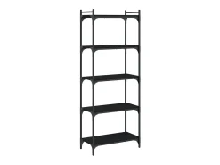 Librería de 5 estantes madera de ingeniería negro 60x30x154 cm