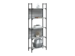 Librería de 5 estantes madera gris Sonoma 60,5x24x166,5 cm