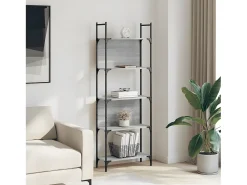 Librería de 5 estantes madera gris Sonoma 60,5x24x166,5 cm