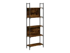 Librería de 5 estantes madera roble ahumado 60,5x24x166,5 cm