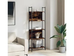 Librería de 5 estantes madera roble ahumado 60,5x24x166,5 cm