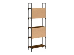 Librería de 5 estantes madera roble ahumado 60,5x24x166,5 cm