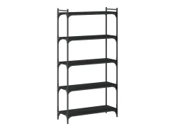 Librería de 5 estantes madera de ingeniería negro 80x30x154 cm