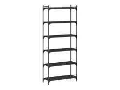 Librería de 6 estantes madera de ingeniería negro 80x30x188 cm