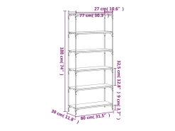 Librería de 6 estantes madera de ingeniería negro 80x30x188 cm