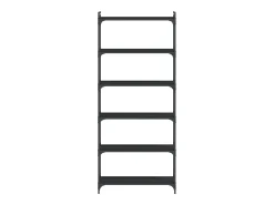 Librería de 6 estantes madera de ingeniería negro 80x30x188 cm