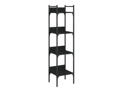 Librería de 4 estantes madera ingeniería negro 35x30x138,5 cm