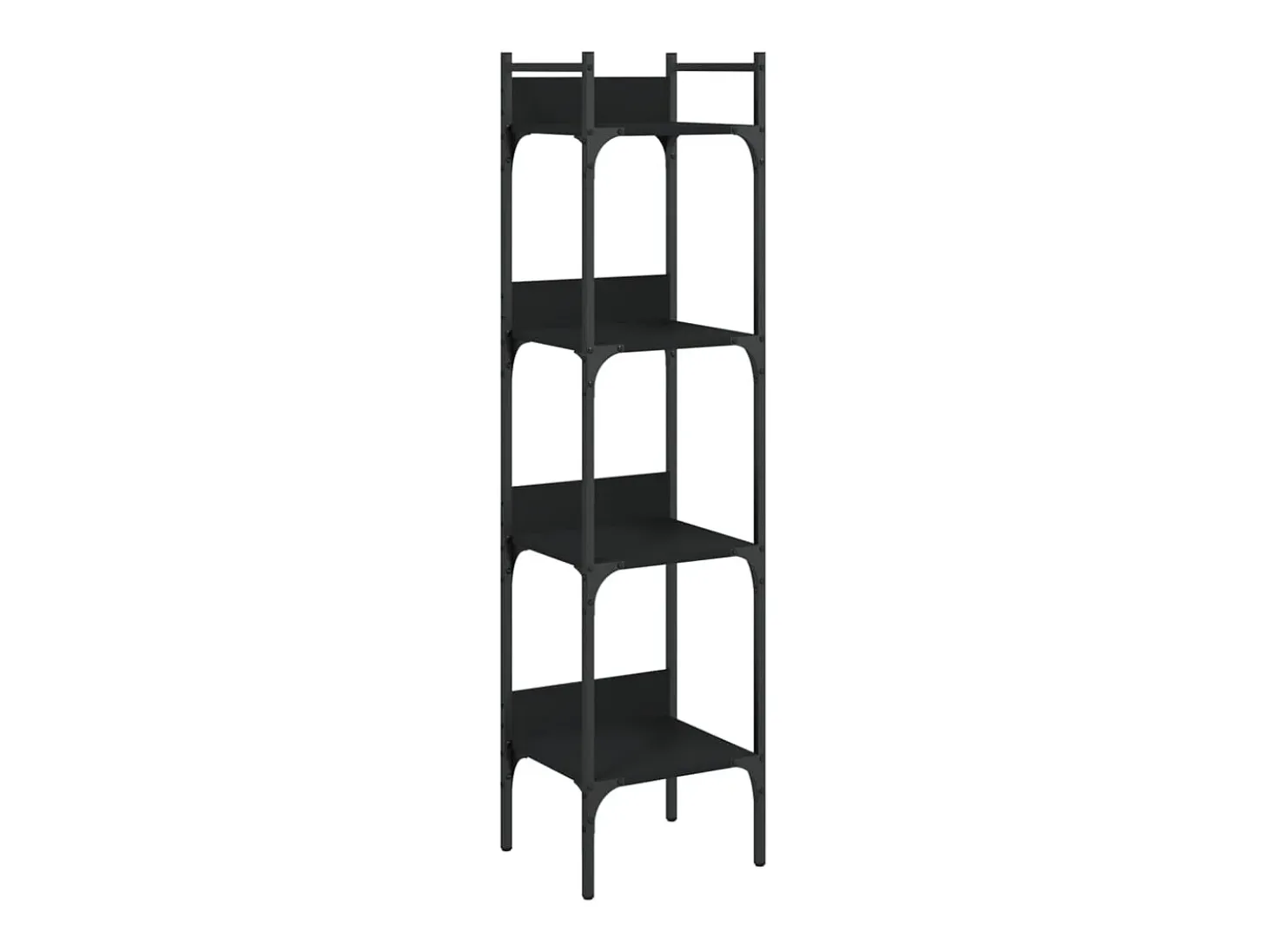 Librería de 4 estantes madera ingeniería negro 35x30x138,5 cm