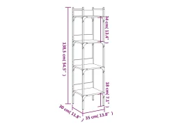 Librería de 4 estantes madera gris Sonoma 35x30x138,5 cm