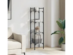 Librería de 4 estantes madera gris Sonoma 35x30x138,5 cm