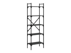 Librería de 5 estantes madera de ingeniería negro 56x31,5x174cm