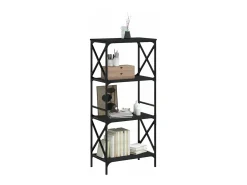 Librería de 4 estantes madera ingeniería negro 59x35x132 cm