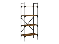 Librería de 4 estantes madera roble ahumado 56x31,5x174 cm