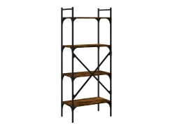 Librería de 4 estantes madera roble ahumado 56x31,5x174 cm