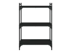Librería de 3 estantes madera de ingeniería negro 60x30x86 cm
