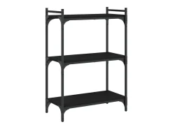 Librería de 3 estantes madera de ingeniería negro 60x30x86 cm