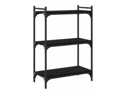 Librería de 3 estantes madera de ingeniería negro 60x30x86 cm