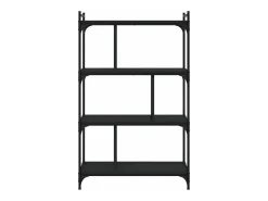 Librería de 4 estantes madera de ingeniería negra 76x32x123 cm