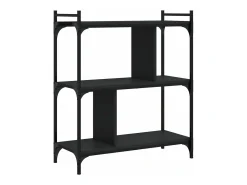 Librería de 3 estantes madera de ingeniería negro 76x32x88 cm