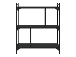 Librería de 3 estantes madera de ingeniería negro 76x32x88 cm