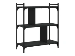 Librería de 3 estantes madera de ingeniería negro 76x32x88 cm