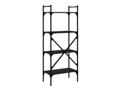 Librería de 5 estantes madera ingeniería negra 56x31,5x138,5 cm