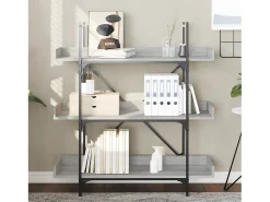 Librería de 3 estantes madera gris Sonoma 100x33x108,5 cm