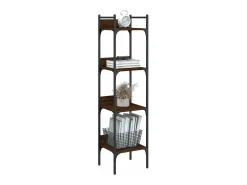Librería de 4 estantes madera roble marrón 35x30x138,5 cm