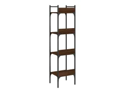 Librería de 4 estantes madera roble marrón 35x30x138,5 cm