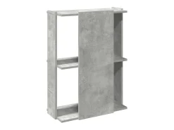 Librería de 3 niveles madera gris hormigón 60x30x80 cm