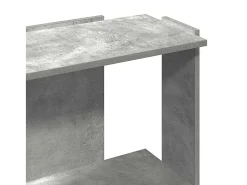 Librería de 3 niveles madera gris hormigón 60x30x80 cm