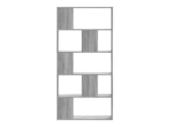 Librería de 5 niveles madera gris Sonoma 80,5x23,5x162,5 cm
