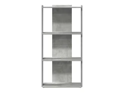 Librería de 3 niveles madera gris hormigón 60x30x120 cm