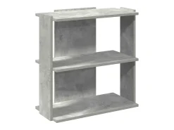 Librería de 3 niveles madera gris hormigón 60x30x60 cm