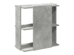 Librería de 3 niveles madera gris hormigón 60x30x60 cm
