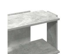 Librería de 3 niveles madera gris hormigón 60x30x60 cm