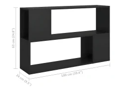 Librería de madera contrachapada negro 100x24x63 cm