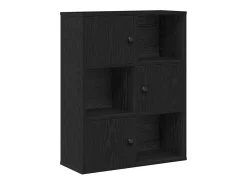 Librería de madera contrachapada roble negro 60x24x76,5 cm