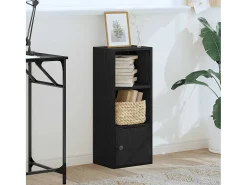 Librería de madera contrachapada roble negro 31x24x77 cm