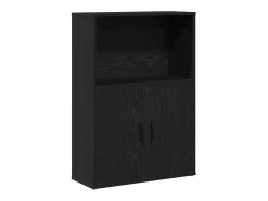 Librería de madera contrachapada roble negro 60x24x85 cm