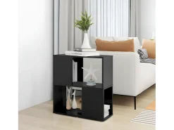 Librería de madera contrachapada negro 60x24x63 cm
