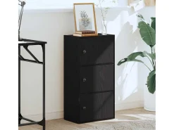 Librería de madera contrachapada roble negro 40x24x77 cm