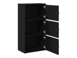Librería de madera contrachapada roble negro 40x24x77 cm