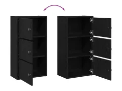 Librería de madera contrachapada roble negro 40x24x77 cm
