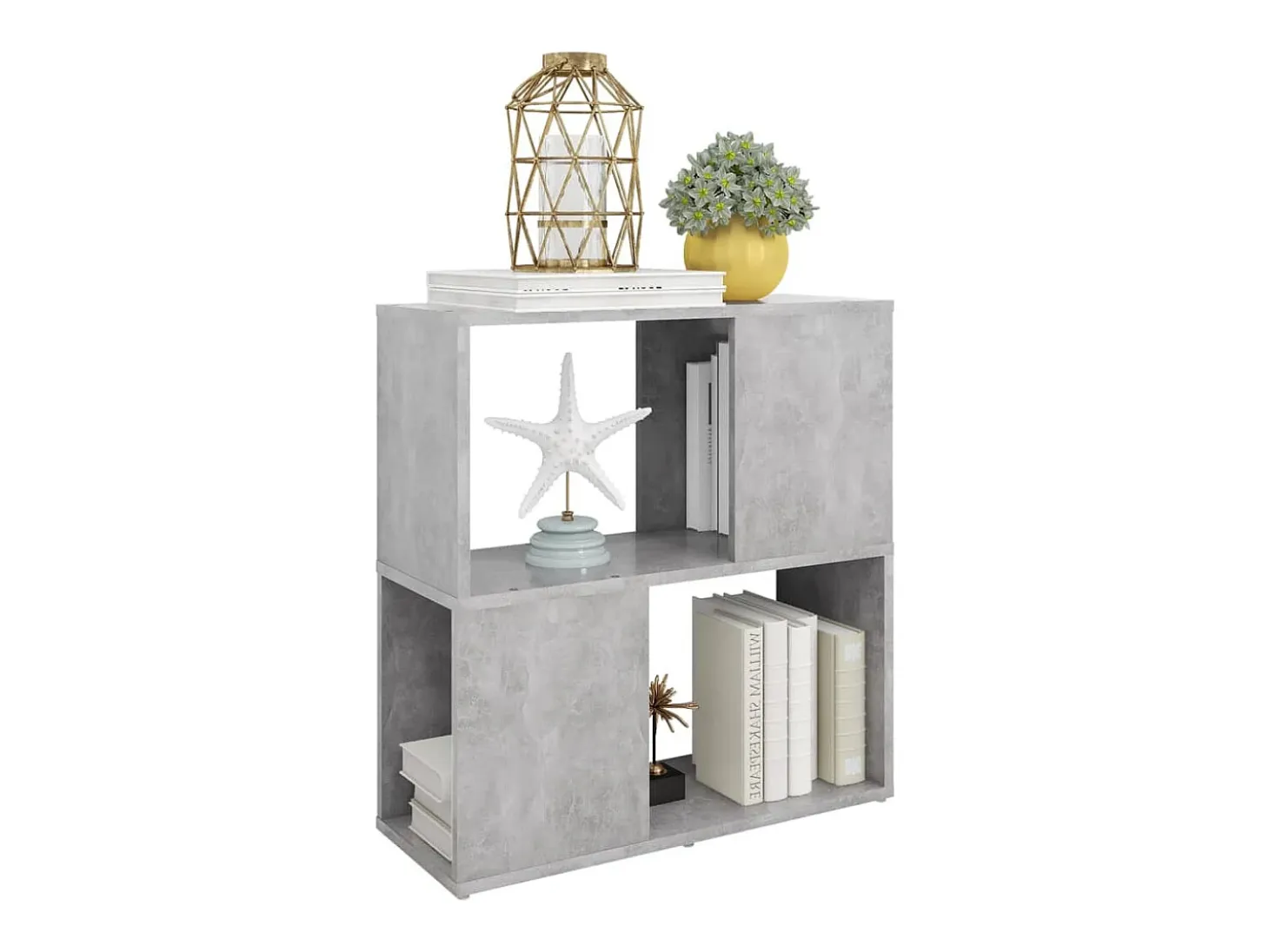 Librería de madera contrachapada gris hormigón 60x24x63 cm