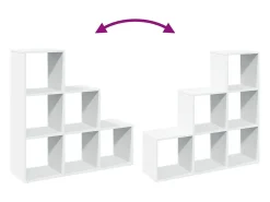 Librería divisor 3 niveles madera ingeniería blanco 99x29x99 cm