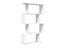 Librería divisor 4 niveles madera ingeniería blanco 70x24x129cm