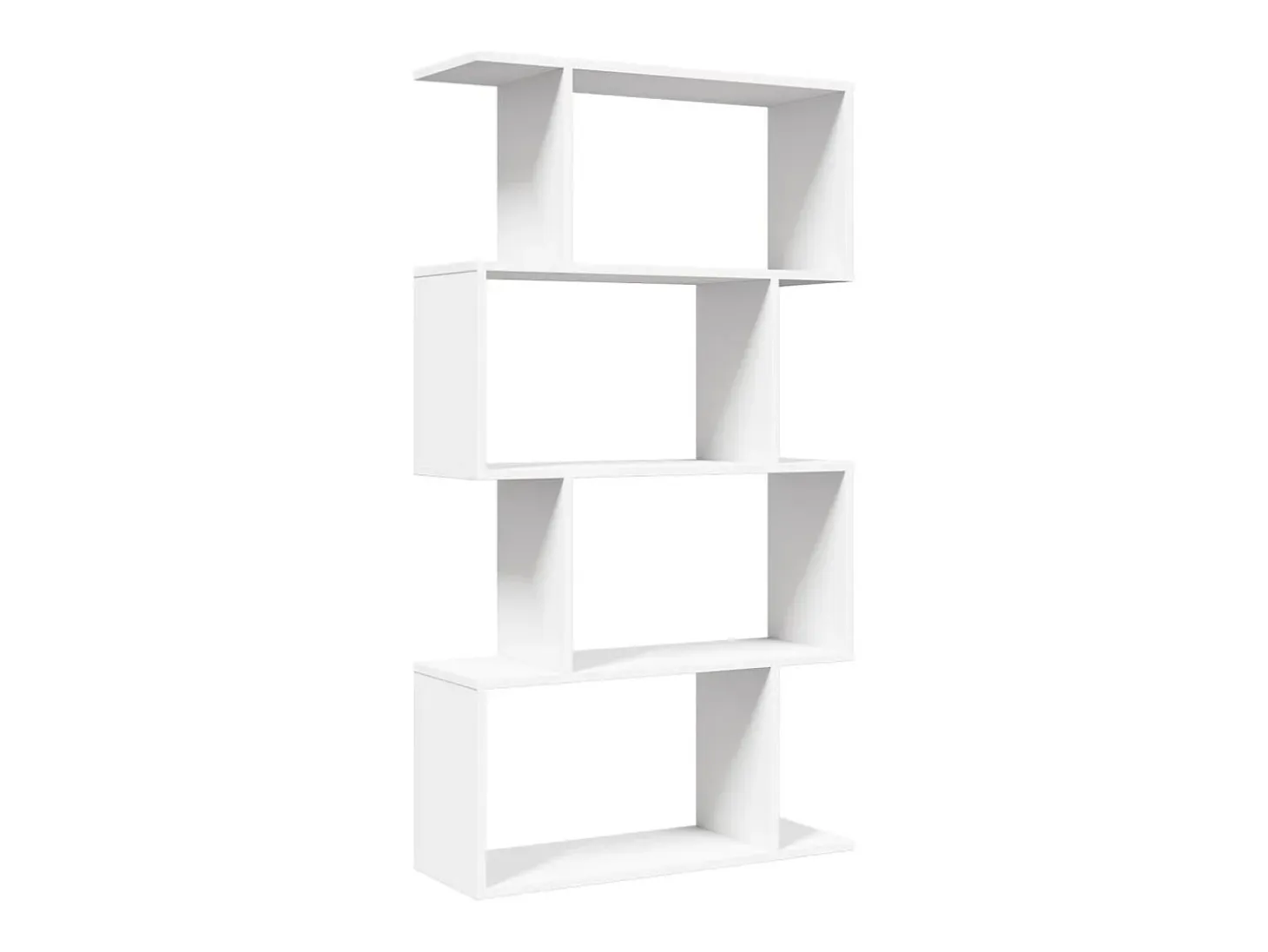 Librería divisor 4 niveles madera ingeniería blanco 70x24x129cm